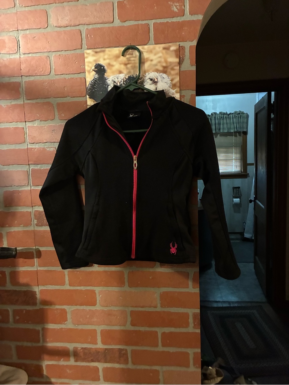Spyder Black Jacket with Pink Zipper and Logo
